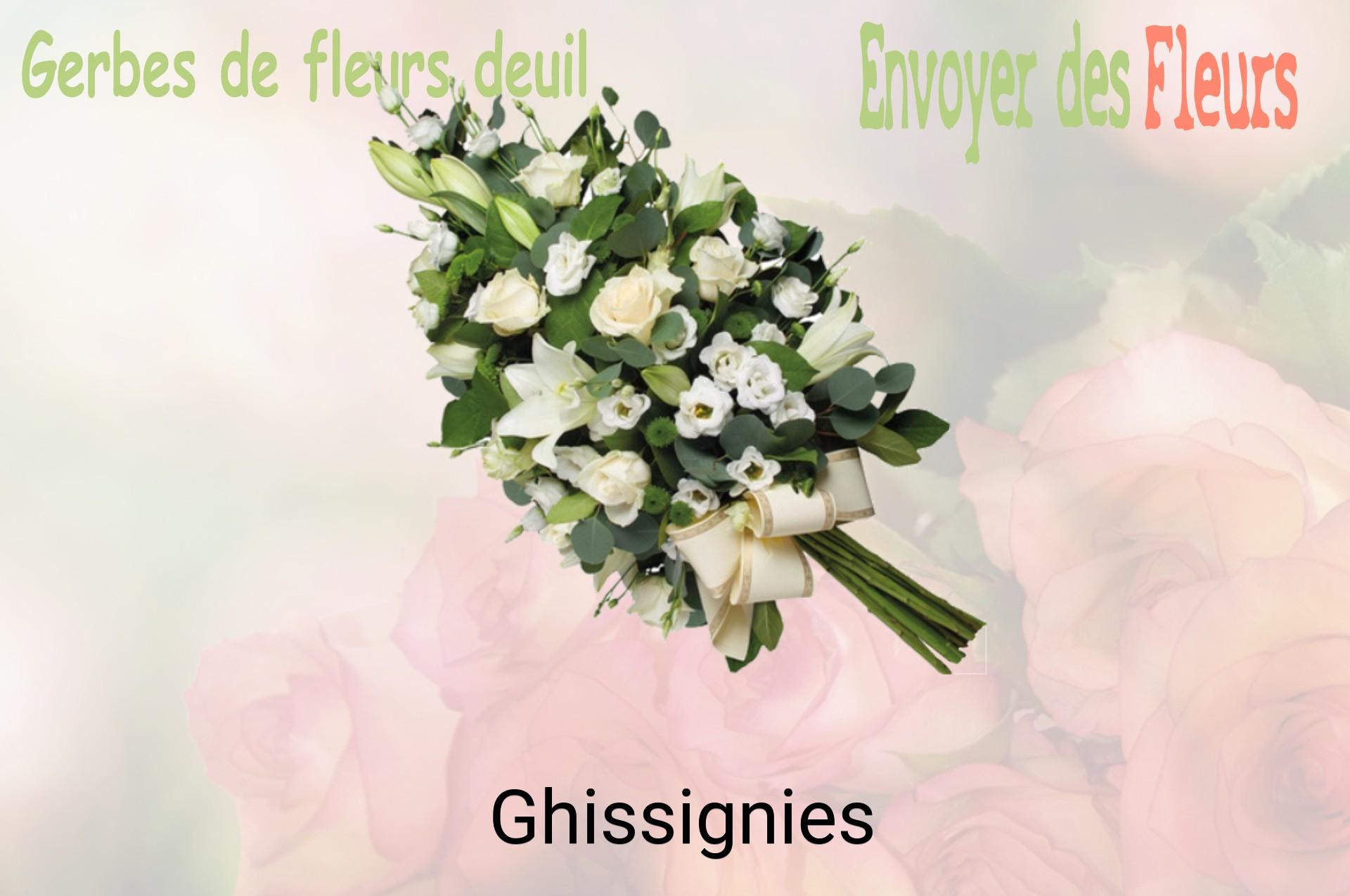 Gerbe de fleurs de deuil livrée à Ghissignies